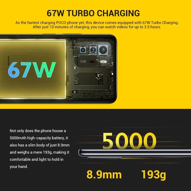 Смартфон глобальная версия POCO X3 GT телефон с NFC 128 ГБ/256 ГБ Восьмиядерный процессор