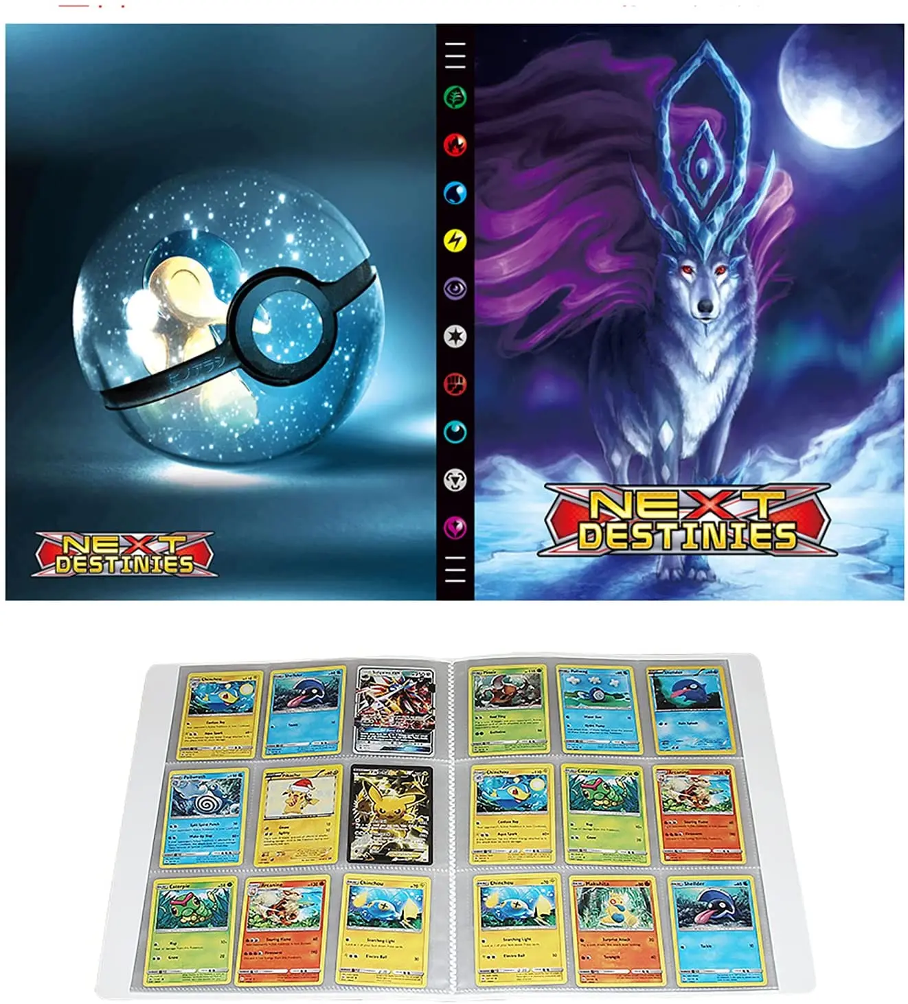 Новый 9 карманный альбом Pokemon 432 карточная книга Мультяшные Покемоны связующие