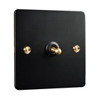 1-4 клавиши, 2-сторонний 86 Тип, черная панель из нержавеющей стали, ретро, латунный переключатель, настенный выключатель света, розетка европейского стандарта, USB-разъем