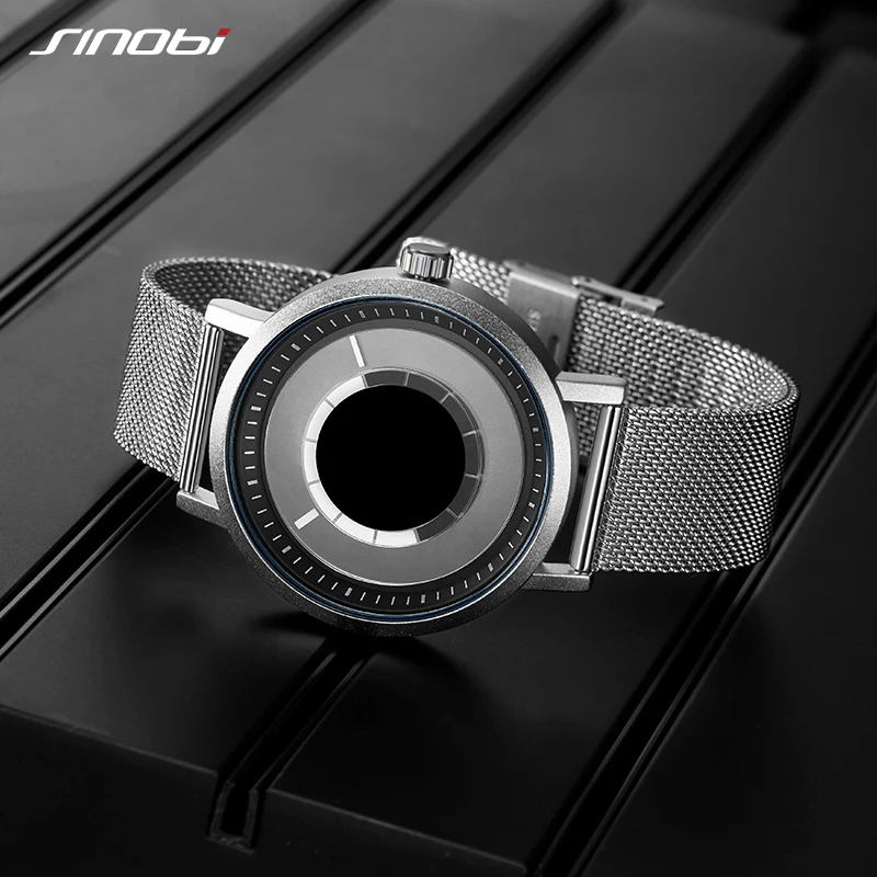 

Simple Watch Men Rotate Creative Quartz Wristwatches Luxury Brand Waterproof Watches Men Mesh Band Sports Male Watch Wrist Clock