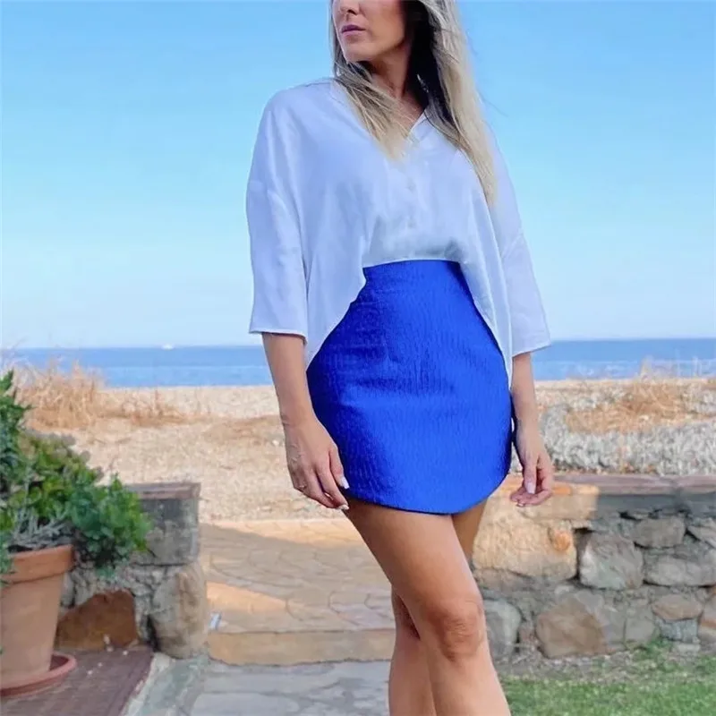 Женская атласная мини-юбка с высокой талией Y2K | одежда