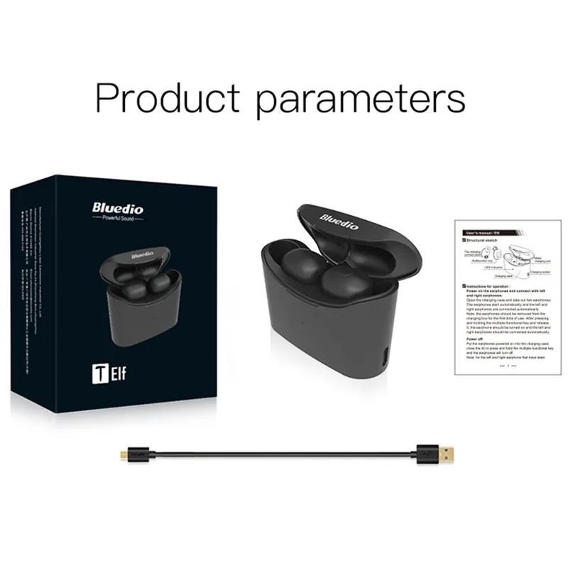Bluedio T-elf mini TWS наушники Bluetooth 5,0 Спортивная гарнитура Беспроводные наушники с зарядным устройством для телефонов xiaomi huawei