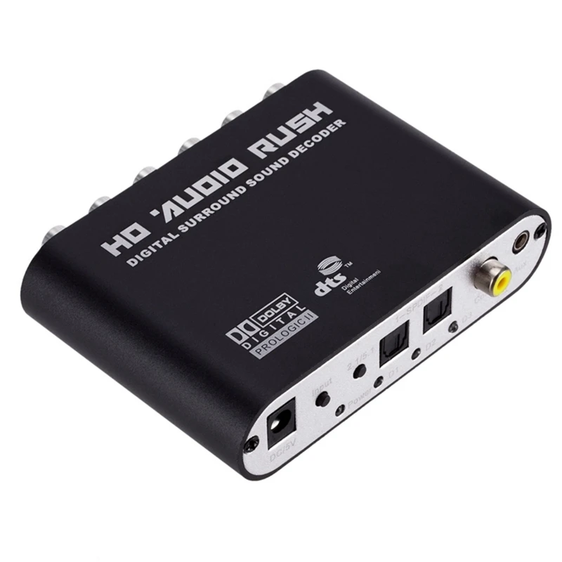 Hot 1Pcs 3 RCA папа M/M o кабель шнур метра и 1 шт. 5 CH декодер SPDIF коаксиальный к DTS