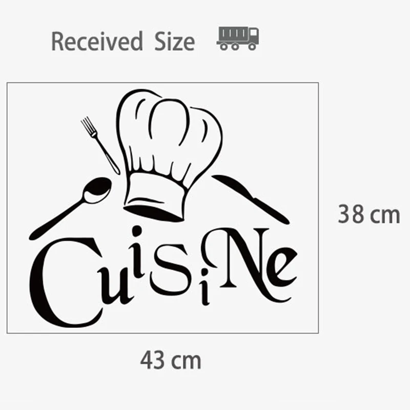 

38*43CM Kitchen Decoration Wall Stickers French Chef's Kitchen Decals Vinyl Wallpaper Mural Wall Decal Sticker