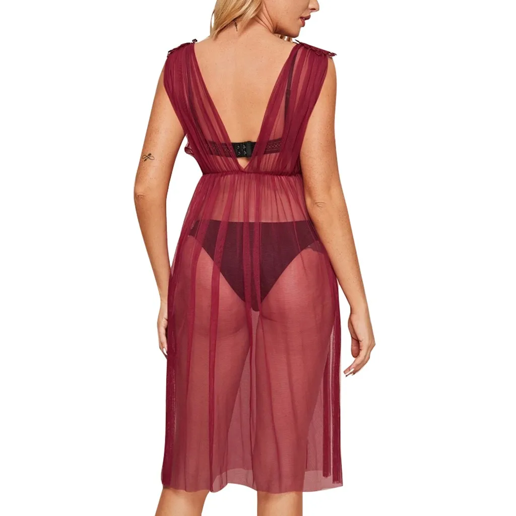 Сексуальное женское белье сексуальная блузка Халат + G-стринги порно одежда для