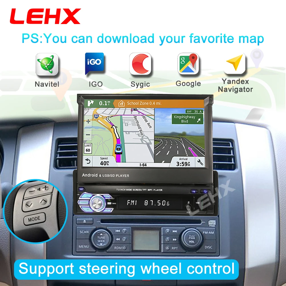 LEHX 1 Din Android 9 0 WiFi Авторадио Navig автомобильное радио мультимедийный видеоплеер MP5