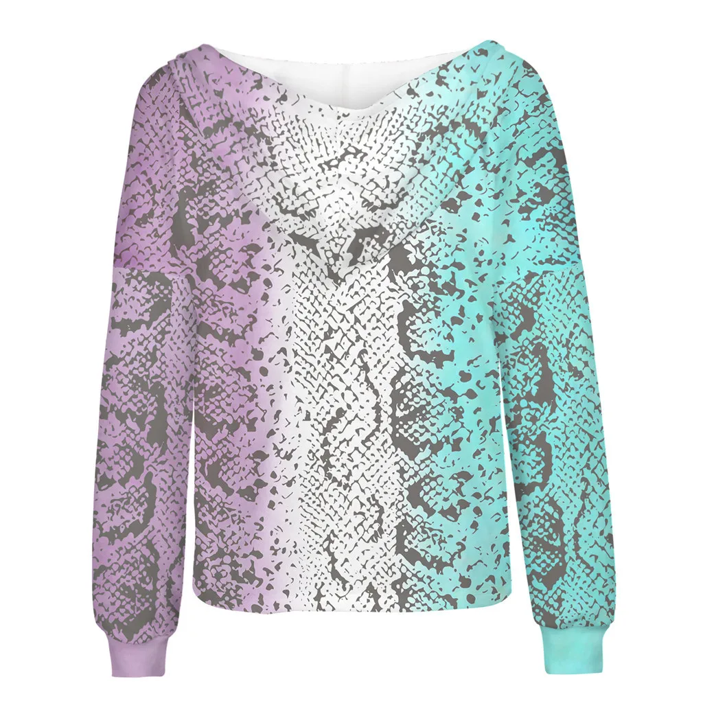 

Women's Hoodie Printed Sweatshirt Long Sleeve Pullover Tops Blouse Gradient Hoodie Aux Femmes #1