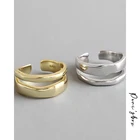 Женское асимметричное Золотое кольцо Peri'sBox, простое регулируемое кольцо с несколькими киими слоями, ювелирное изделие из стерлингового серебра, 2019