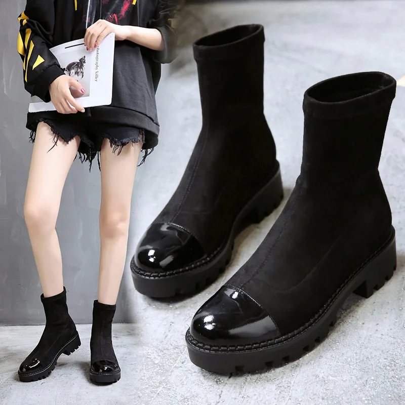 

YeddaMavis Black Women Shoes Women Boots New Slim Stretch Socks Ankle Boots for Women Shoes Womens Shoes Woman Zapatos De Mujer