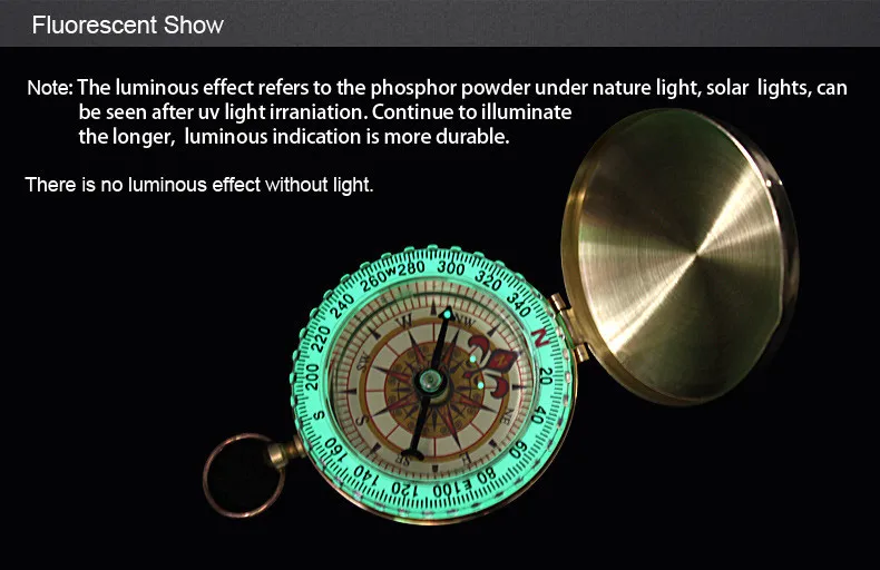 Eyeskey EK50 Portable Golden Compass Delicate Brass Pocket Mini Compass Watch Style Outdoor Camping Hiking