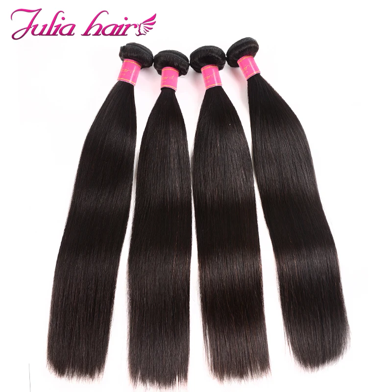 Julia Hair 8-30 дюймов, человеческие волосы, пряди, малазийские прямые волосы, плетение, двойная машина, уток, remy Hair, удлинение, 1 шт., 3 шт., 4 шт