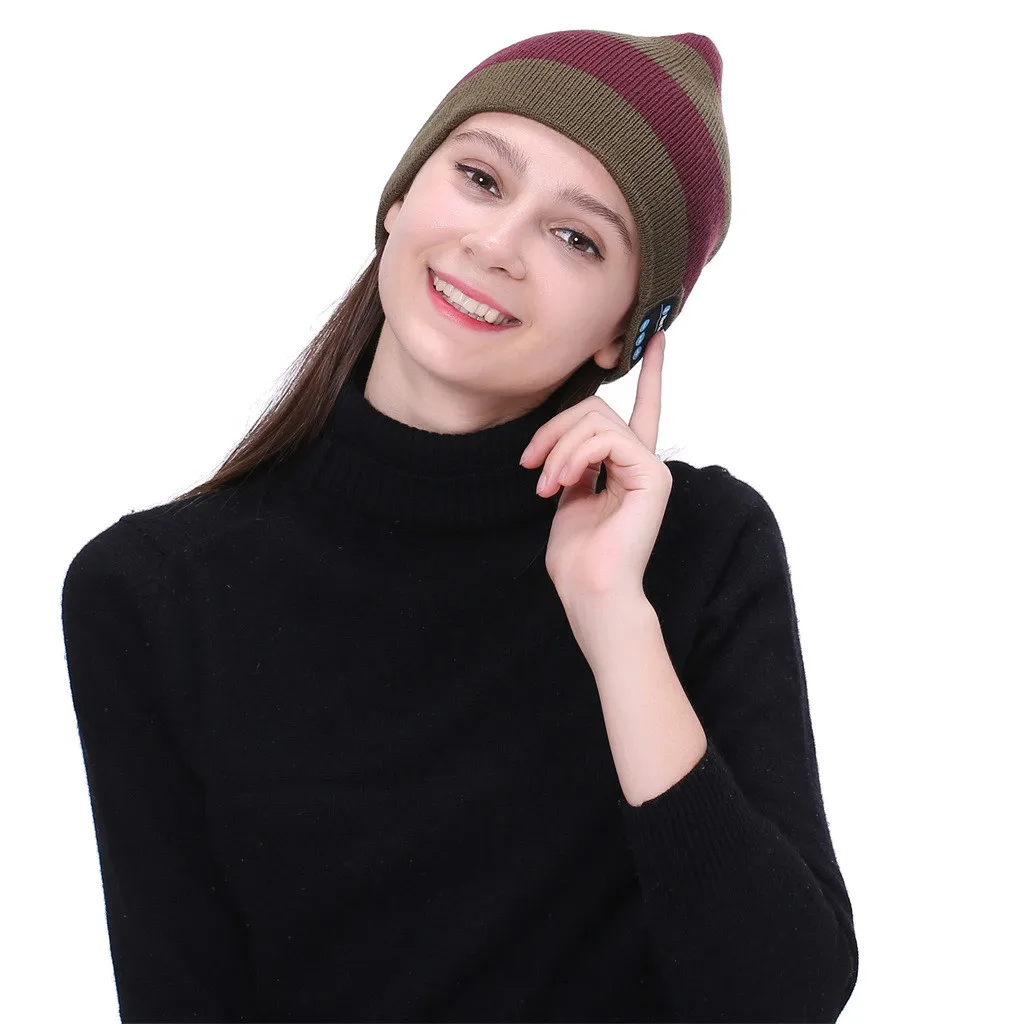 Mosunx, портативные беспроводные Bluetooth наушники, Bluetooth, музыкальная шапка со стереонаушниками, динамик, беспроводная, теплая, с микрофоном