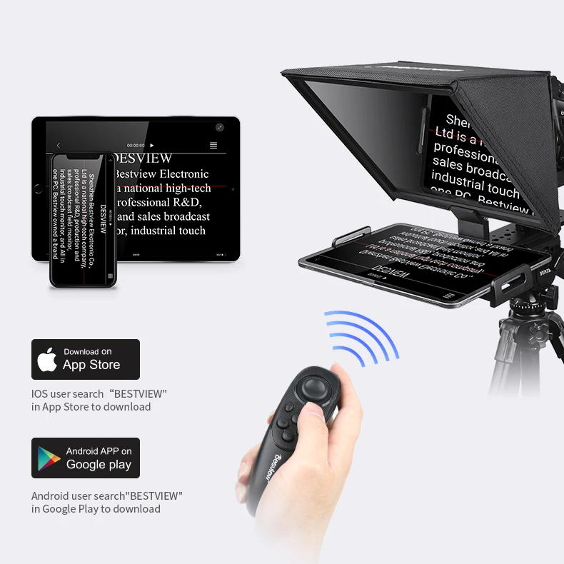 Bestview T12 телесуфлер быстро складывающийся HD дисплей документ для iPad смартфона