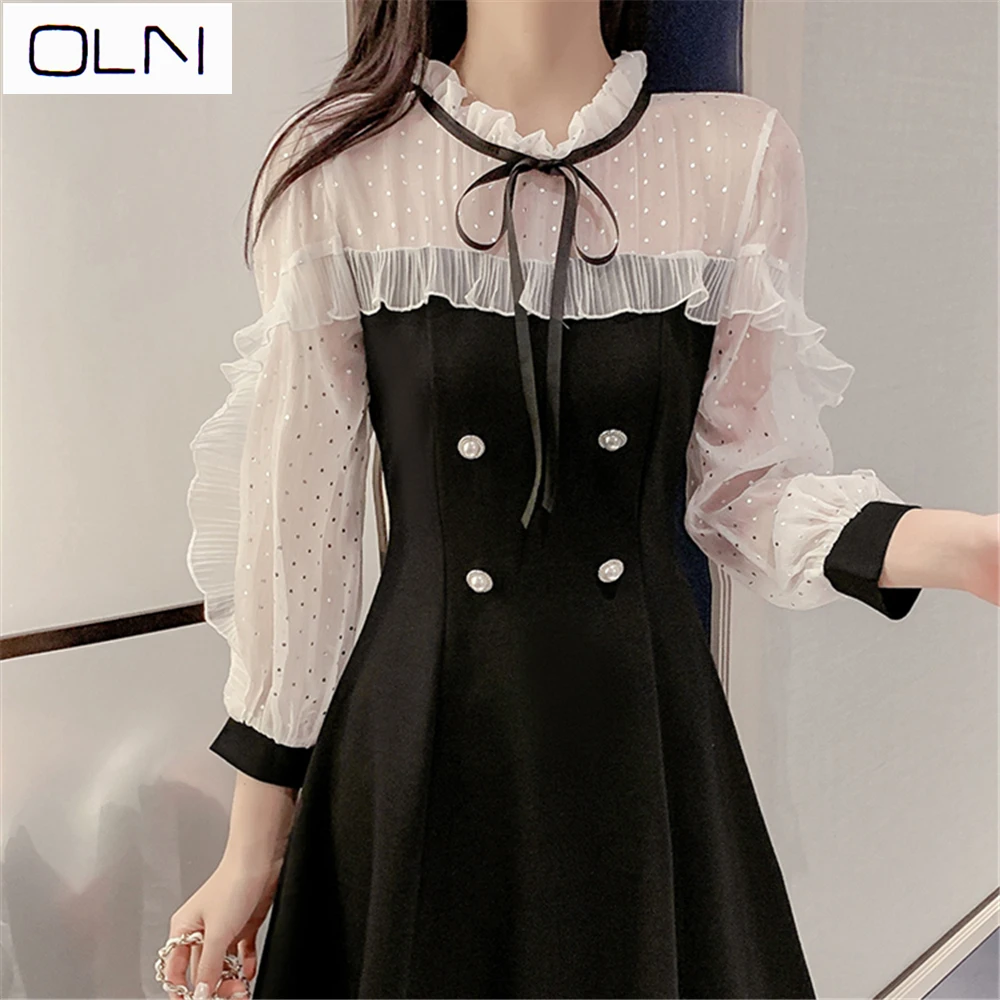 Платье OLN осень-зима корейское платье vestidos Новое поступление оптовая продажа