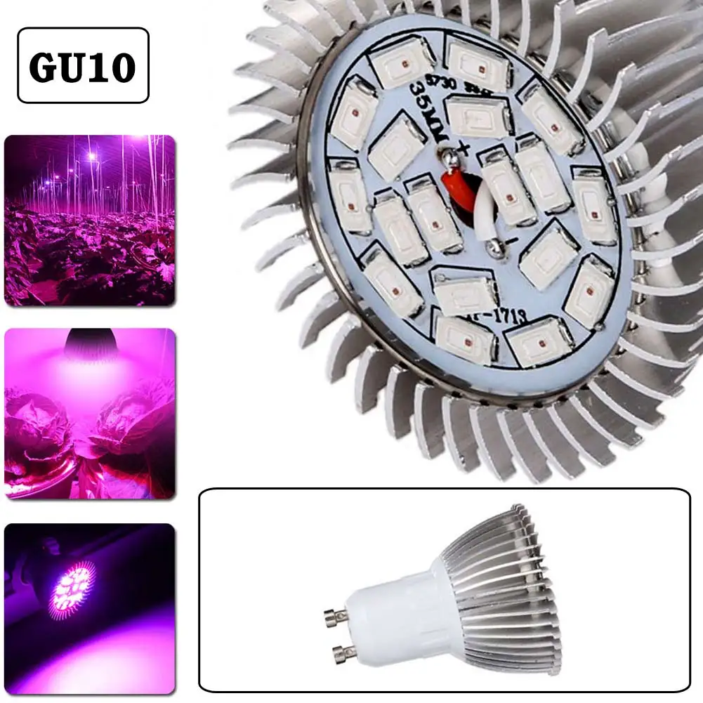 GU10 Яркость ультрафиолетового E27/E14/GU10 18Led полного спектра, для теплицы гидропонный растительный светильник лампа для комнатной посадки - Мощность в ваттах: GU10