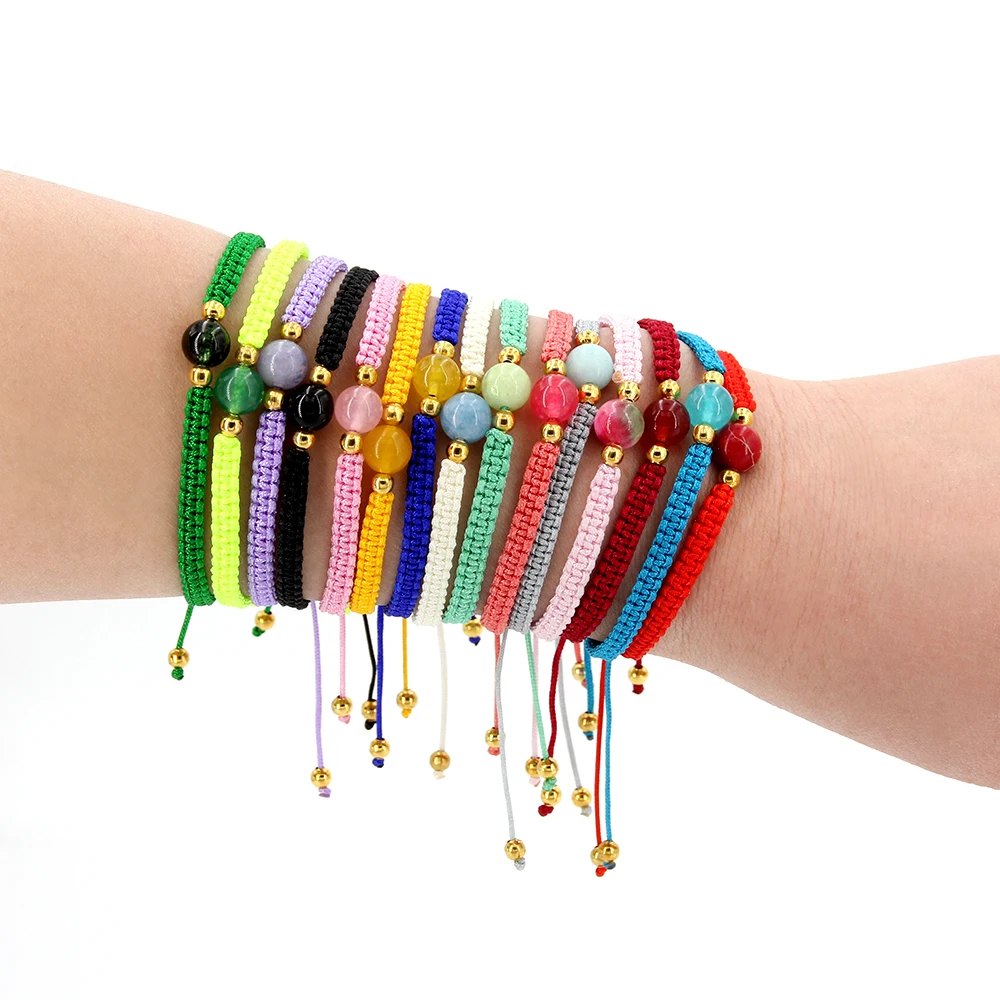 Браслет женский ручной вязки из натурального камня 8 мм модное ювелирное изделие