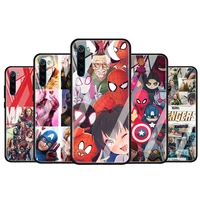 marvel hero spider man for xiaomi redmi k40 k30 k20 pro plus 9c 9a 9 8a 7 luxury shell tempered glass phone case cover