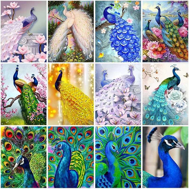 

DIY Peacock 5D Diamond Painting Full Square Drill Animal Diamond Embroidery Cross Stitch Mosaic Kits Resin Wall Art Home Decor