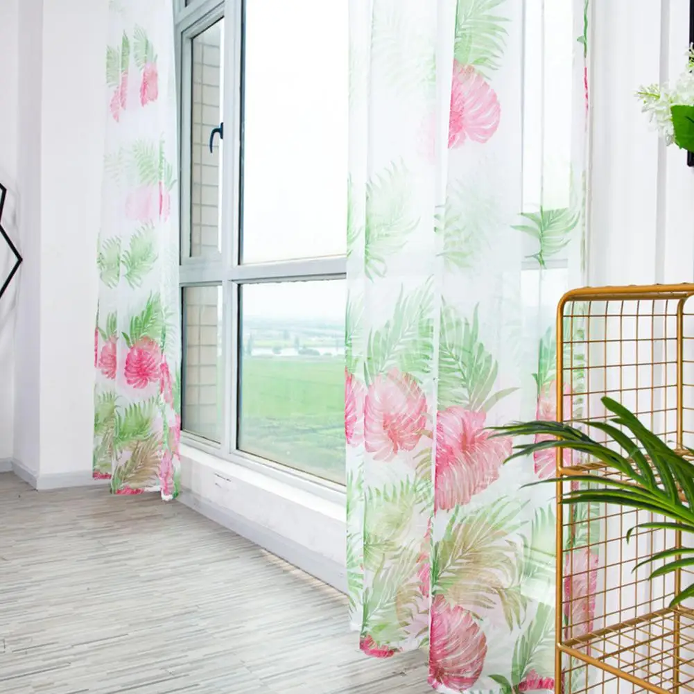 Adeeing 1 шт. анти москитные шторы рисунок банановых листьев печати Тюль Шторы для