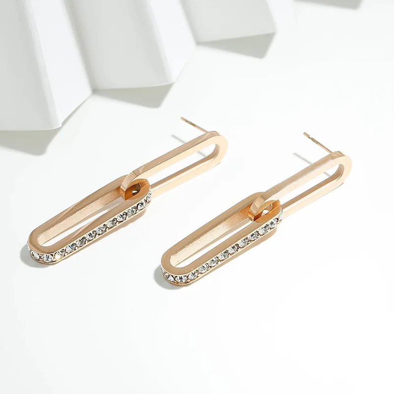 Yhpup стильные уникальные дизайнерские геометрические серьги-подвески со стразами