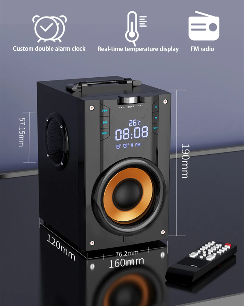 Беспроводной Bluetooth динамик портативные колонки стерео сабвуфер SOAIY мощный