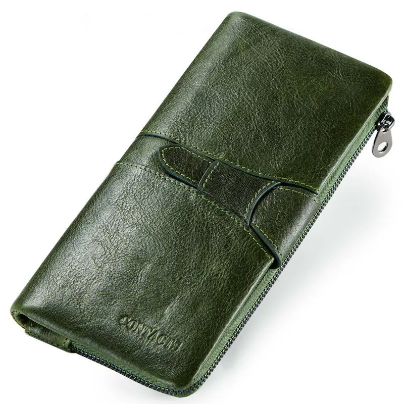 Женский клатч из натуральной кожи кошелек и женский портмоне с зажимом для