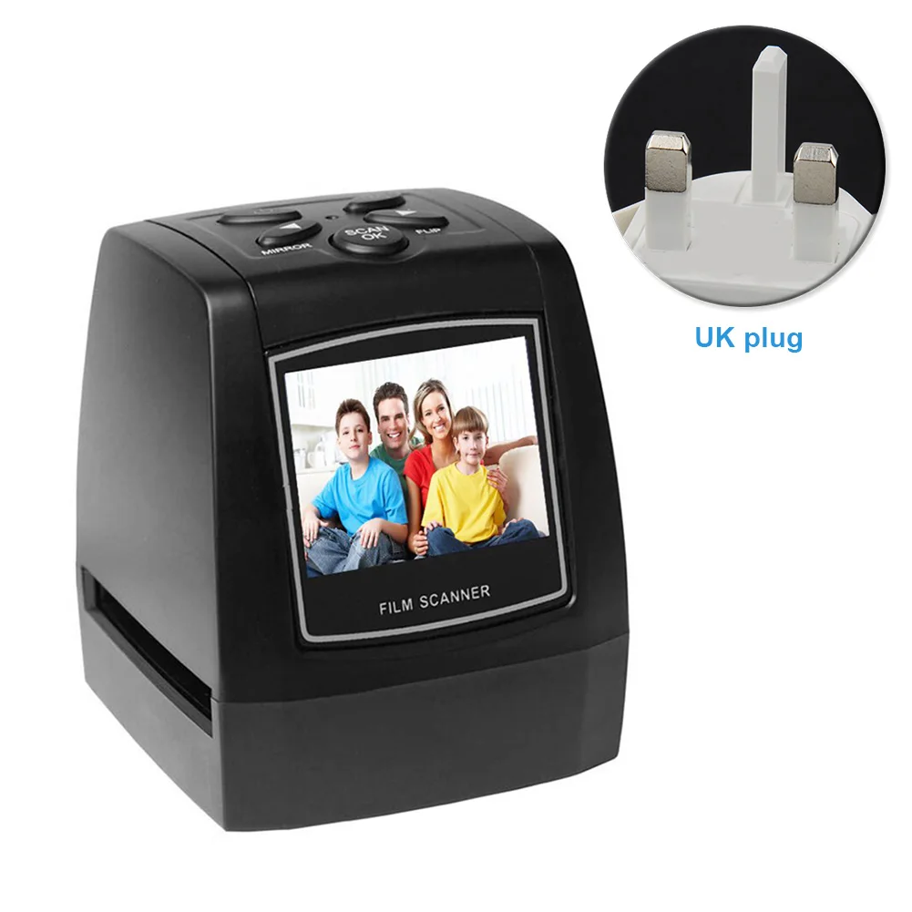 UK Plug ЖК-дисплей с высоким разрешением дисплей домашний офис Быстрый фонарь горка мини конвертер карты Поддержка Портативный Профессиональный сканер пленки - Цвет: UK Plug
