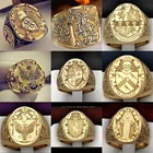 Винтажное православное кольцо Девы Марии золотого цвета для мужчин, женщин, мужчин, легендарное мифологическое кольцо, подарок в стиле панк тотемные украшения