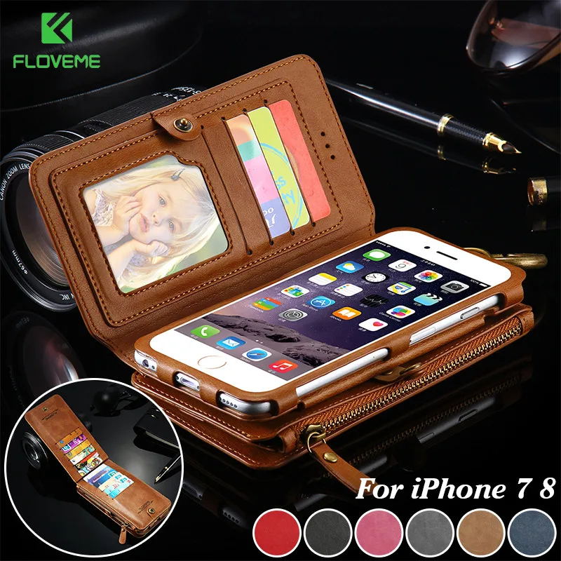 FLOVEME кожаный чехол кошелек для iPhone 12 Mini 11 Pro XS Max XR X SE 2020 6 6S 7 8 Plus 5 5S Ретро Caard Чехол