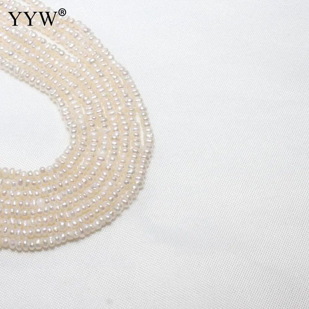 

Sold By Strand Cultured Potato Freshwater Natural Pearl Beads For Necklace Bracelet Jewelry Making Approx0.8mm White 2-2.5mm