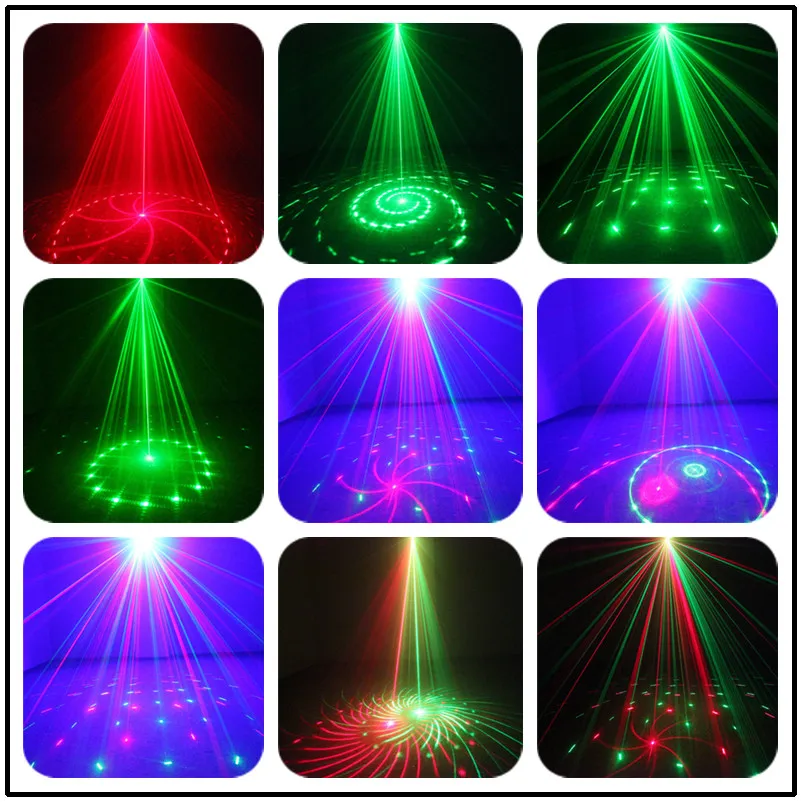 Лазерный мини проектор 12 красных и зеленых узоров сценическое освещение 3 Вт