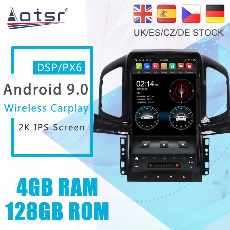 

Android 9 128G Tesla Styel For Chevrolet Captiva 2013 - 2017 Auto Radio Stereo Car DVD Multimedia Player GPS Navigation HeadUnit