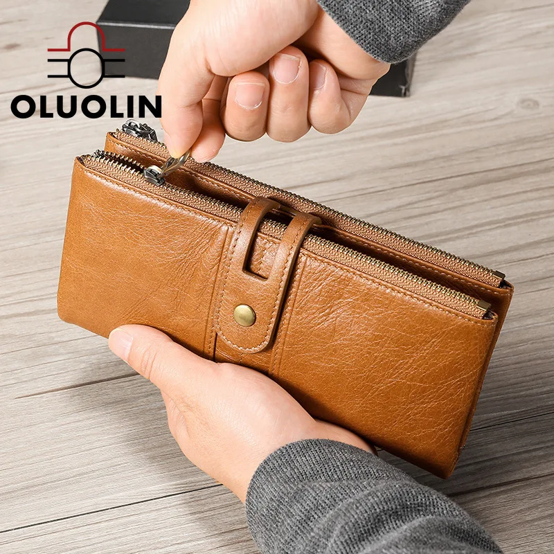 Женский светильник из воловьей кожи пу Мужской Длинный кошелек Противокражные