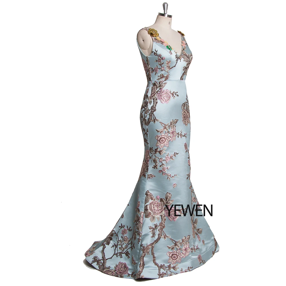 Элегантное Вечернее Платье с V образным вырезом небесно Голубые Вечерние платья