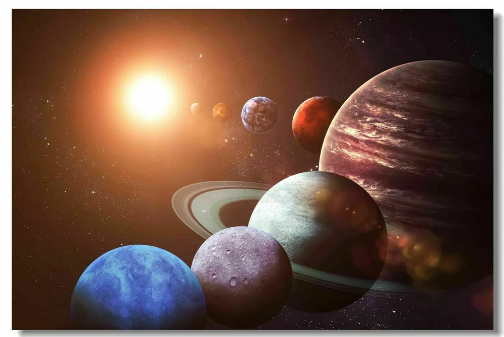 Солнечный Системы солнце 9 планеты Меркурий Венера Сатурн уран Нептун арт пленки