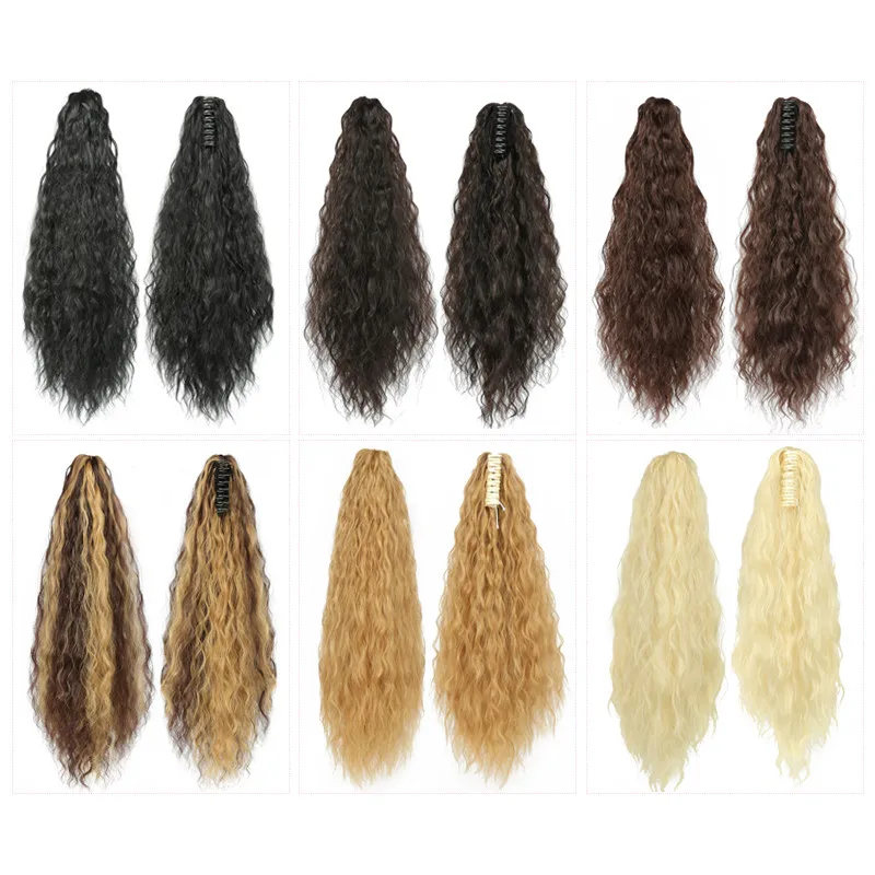 

Синтетические женские заколки для конского хвоста, удлинители волос, волнистые кудрявые волосы, стиль конского хвоста, коричневый, светлый ...