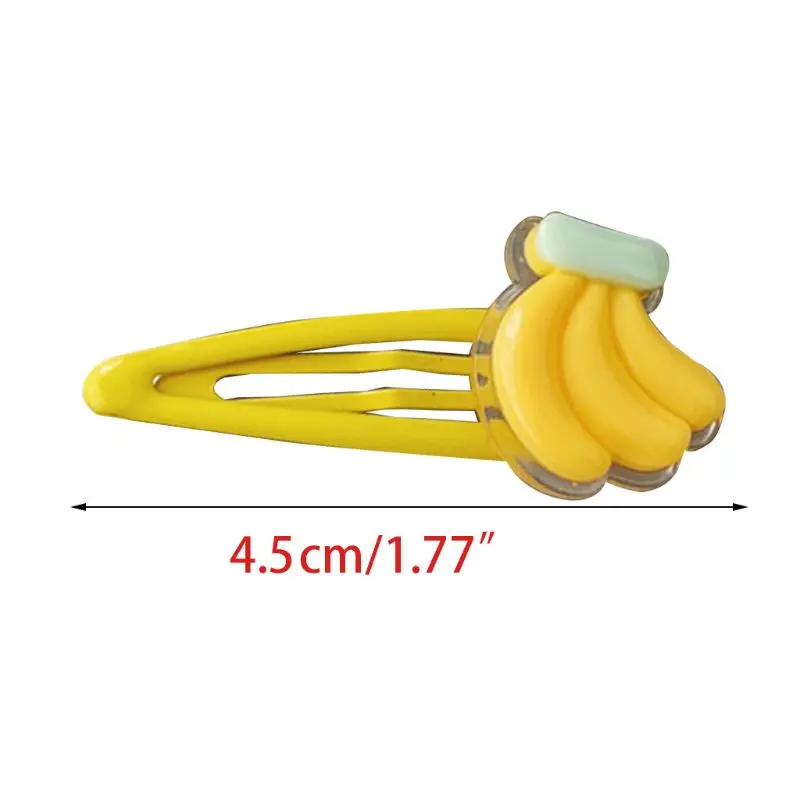 

Women Girls Baking Paint BB Hair Clip Lovely 3D Strawberry Banana Cherry Fruit Resin Water Drop Snap Barrettes Hair Accessories