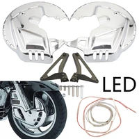 motorcycle front brake rotor covers led ring of fire moto brake cover light case for honda gl1800 goldwing 2001 2014 accessories