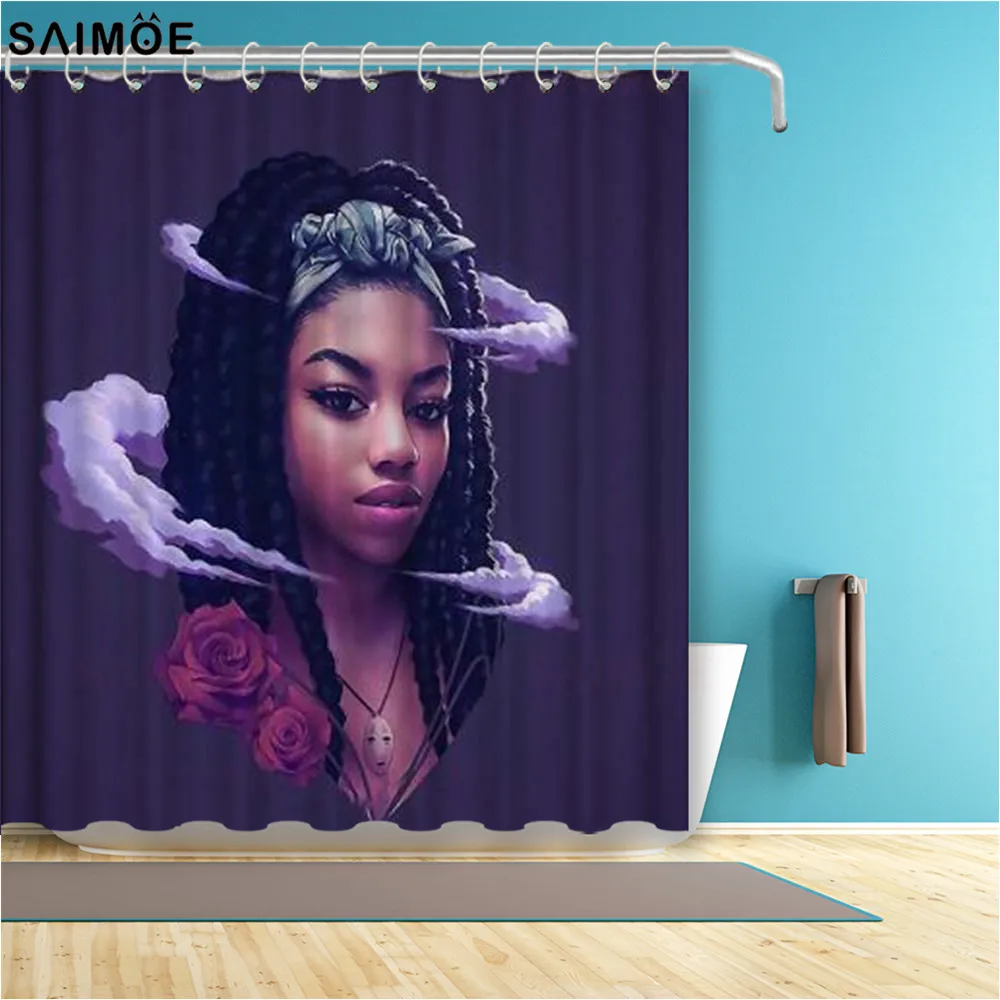 Африканская черная американская занавеска для душа водонепроницаемая ткань из