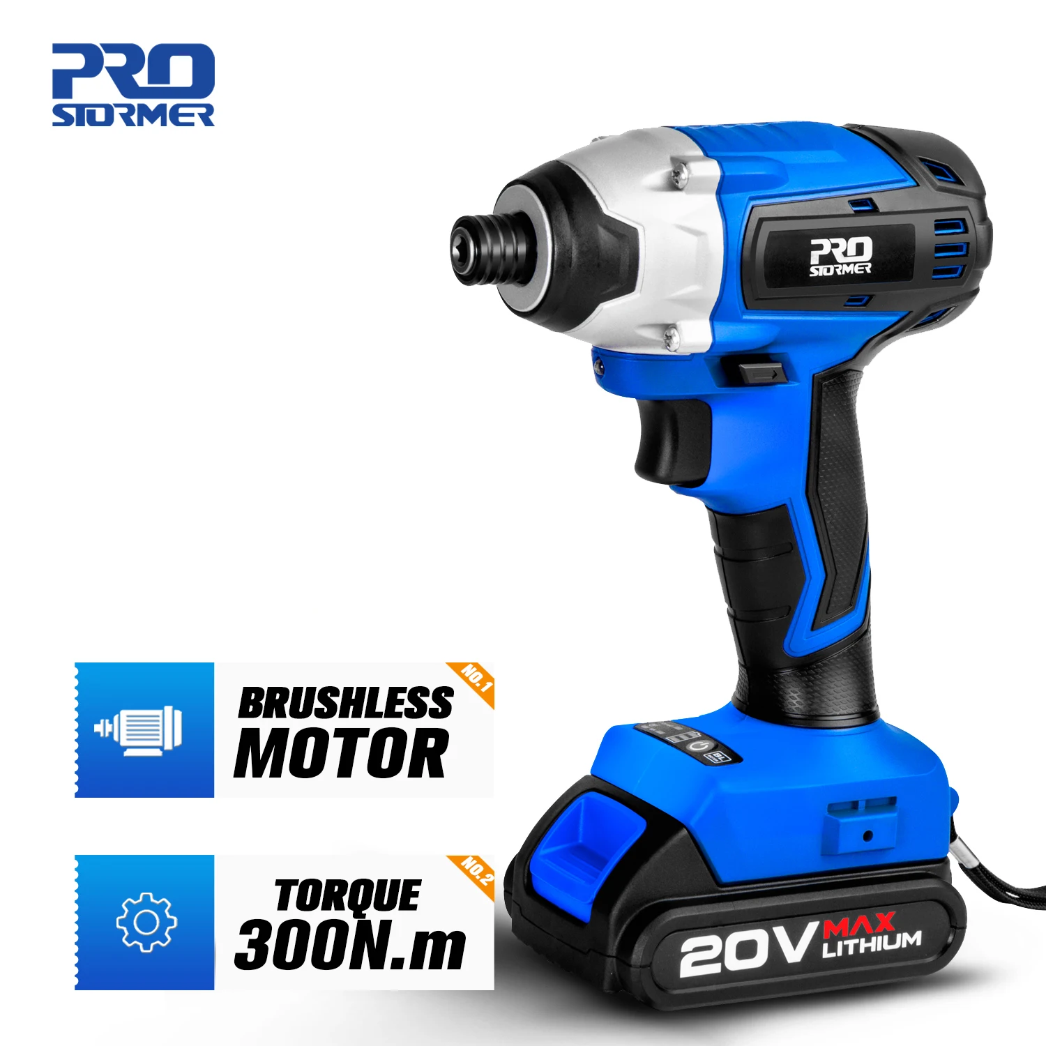 Ударная электрическая отвертка Беспроводная Дрель 300нм бесщеточный двигатель 20V