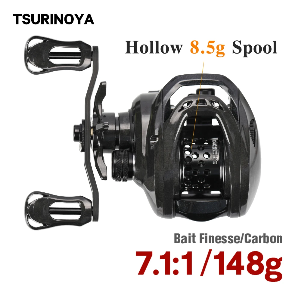 TSURINOYA 2 катушки DARK WOLF 50 Bait Finesse Casting Рыболовная катушка 7 1: 1 Сверхлегкий 148 г мелкая