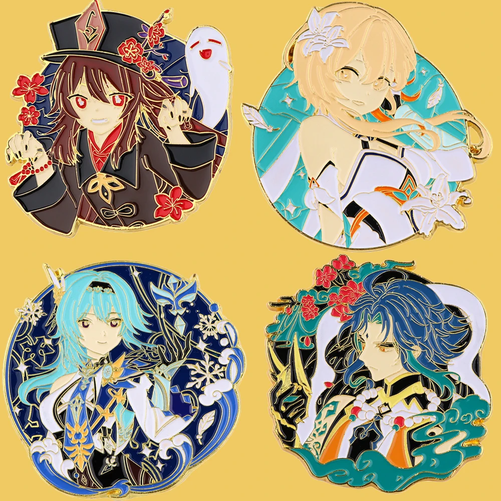 

SP1858 Game Genshin Impact Pins Metal Enamel Pins and Brooches for Lapel Pin Backpack Bags Badge Cosplay Gift
