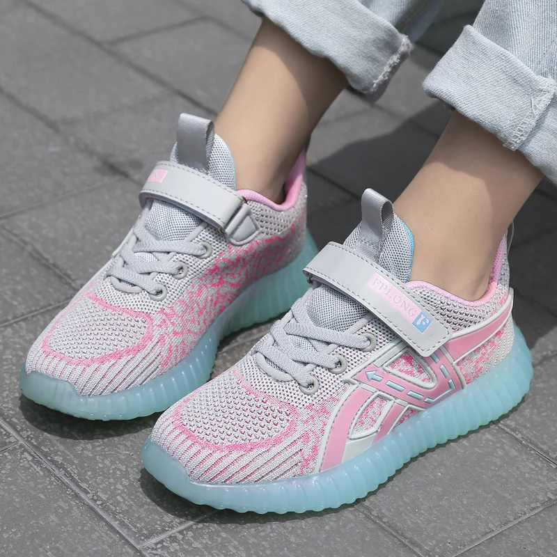 

Girls Sneakers Children Shoes For Girls Shoes Kids Sneakers Breathable Mesh School Footwear Rubber Hook&Loop sapato infantil