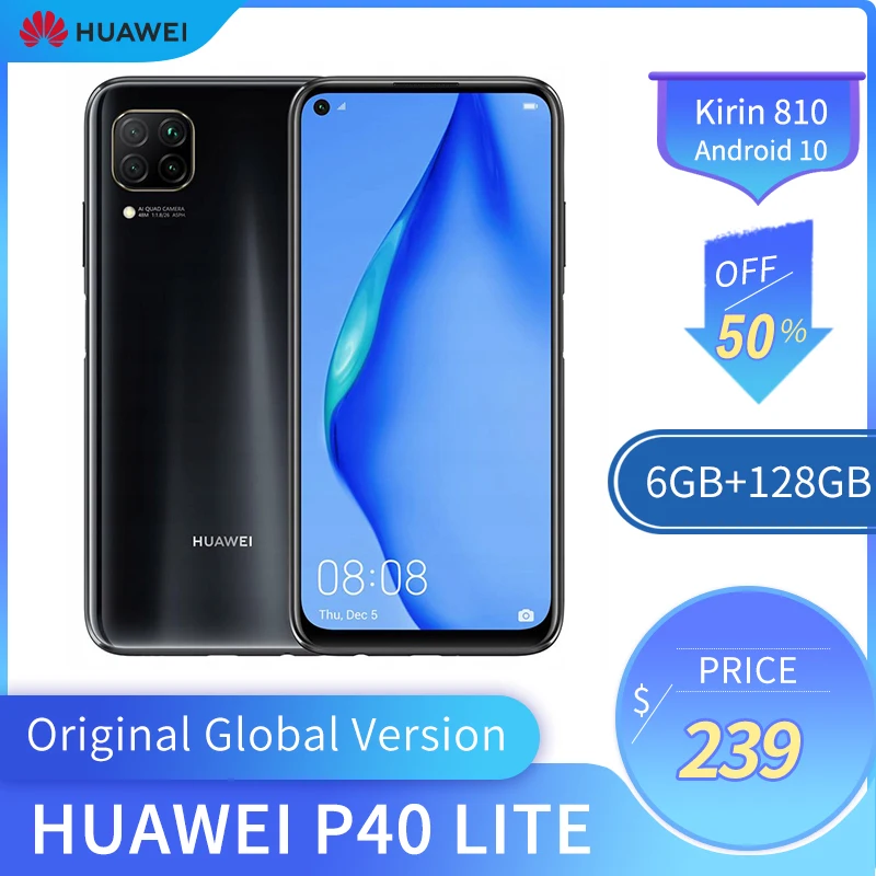 Смартфон HUAWEI P40 Lite 6 + 128 ГБ процессор Kirin 810 камера 48 МП фронтальная 16 экран 58 дюйма