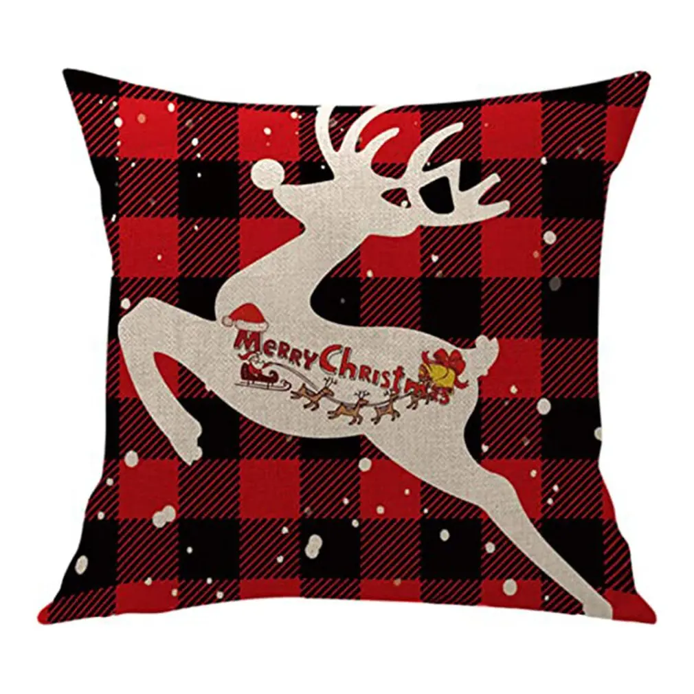 

Christmas Sofa Pillow Case 3D Cute Elk Cushion Cover Pillowcase Sofa Pillowcover Home Christmas Decor Merry Christmas