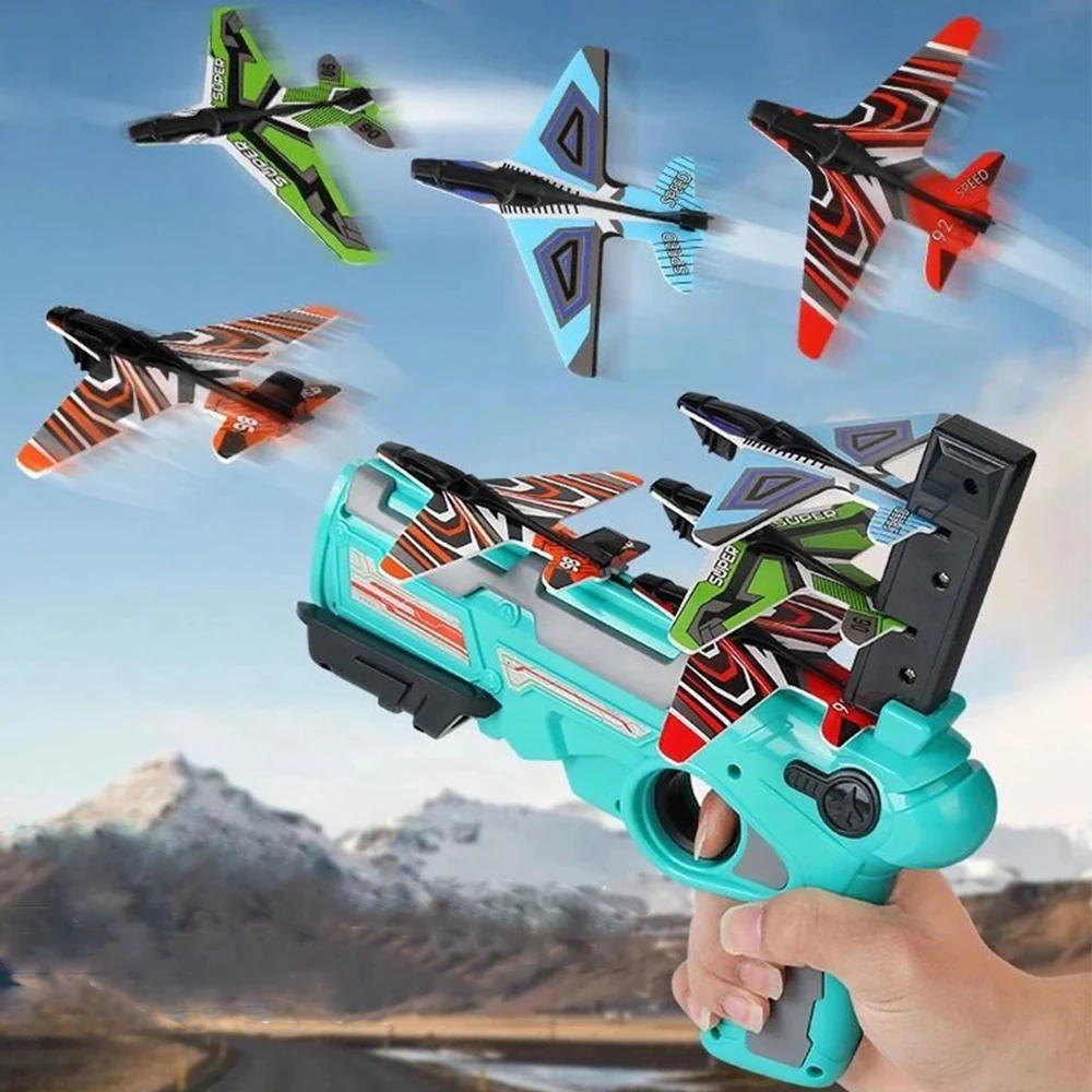 

Пусковая установка для самолета, игрушечный пистолет для самолета, пузырь для мальчиков, катапульта, игрушечный самолет, пусковая установк...