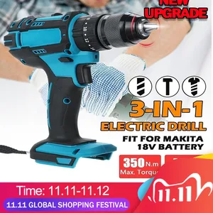 Аккумуляторная ударная дрель, литий-ионный аккумулятор 18 в, 2 скорости, 18 В, 3 в 1