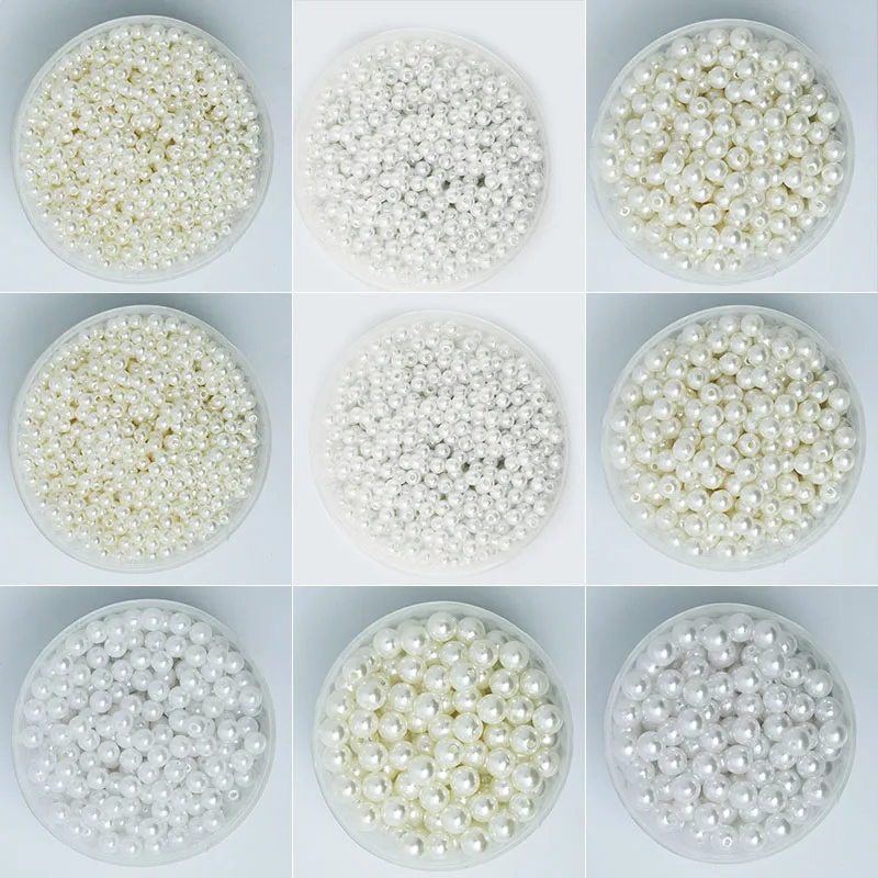 3 мм 20 ABS имитация жемчуга белый/слоновая кость круглые свободные бусины для