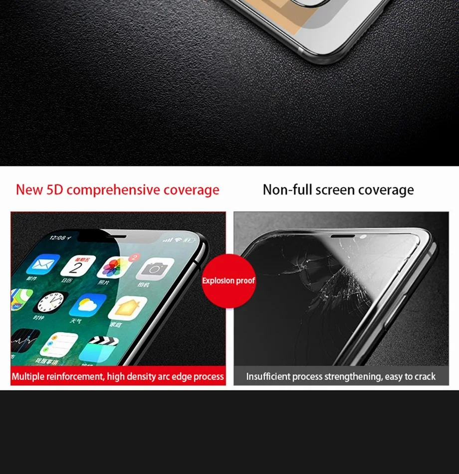 2 шт 5D полное покрытие Защитное стекло для iPhone 7 8 6 6s Plus Защитная пленка для экрана для iPhone X XS MAX XR закаленное стекло