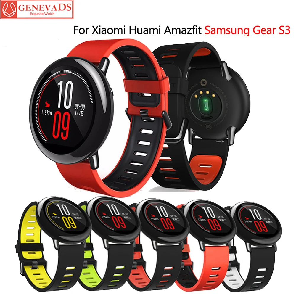 22 мм ремешок для samsung gear s3 Frontier сменный силиконовый ремешок для samsung galaxy watch 46 мм 22 мм ремешок для Huami Amazfit